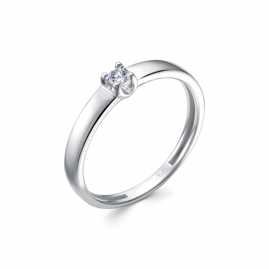 Золотое кольцо 585, женское, с бриллиантом, размер 18