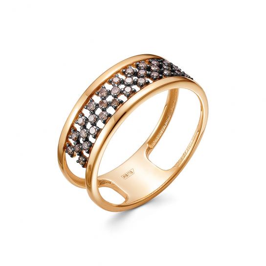 Золотое кольцо 585, женское, с бриллиантом, размер 18