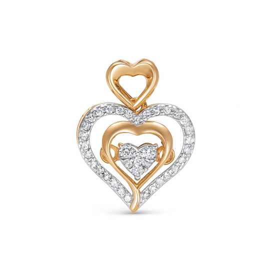 Золотая подвеска 585, женская, с бриллиантом