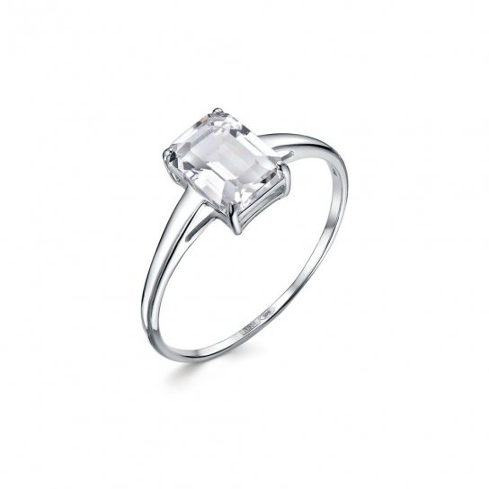 Серебряное кольцо 925, женское, с горным хрусталем, размер 18.5