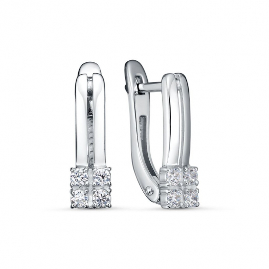 Серебряные серьги 925, женские, с фианитом