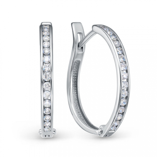 Золотые серьги 585, женские, с бриллиантом