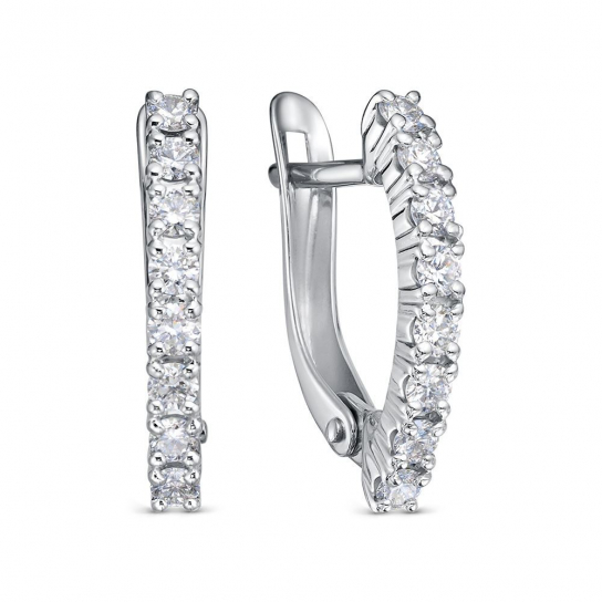 Золотые серьги 585, женские, с бриллиантом