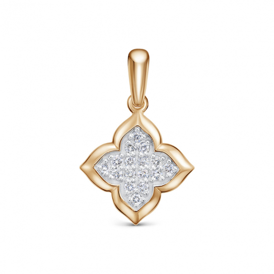 Золотая подвеска 585, женская, с бриллиантом