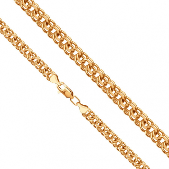 Золотой браслет 585, плетение бисмарк пустотелый, длина 23 см