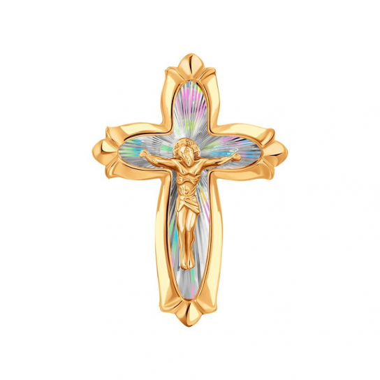 Золотой крестик 585 нательный, на шею