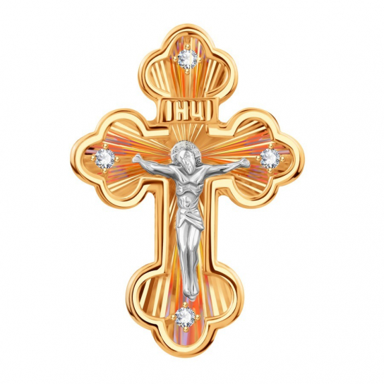 Золотой крестик 585 нательный, на шею