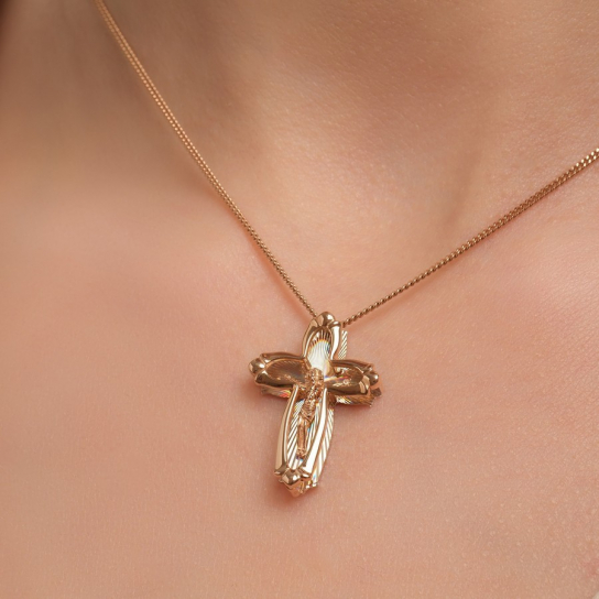 Золотой крестик 585 нательный, на шею
