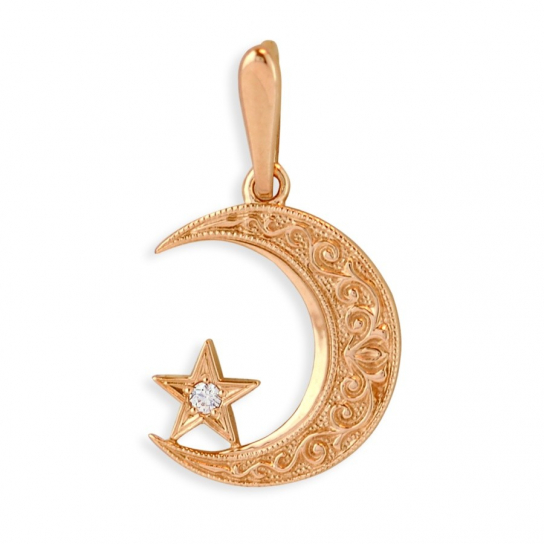 Золотая подвеска 585, с фианитом