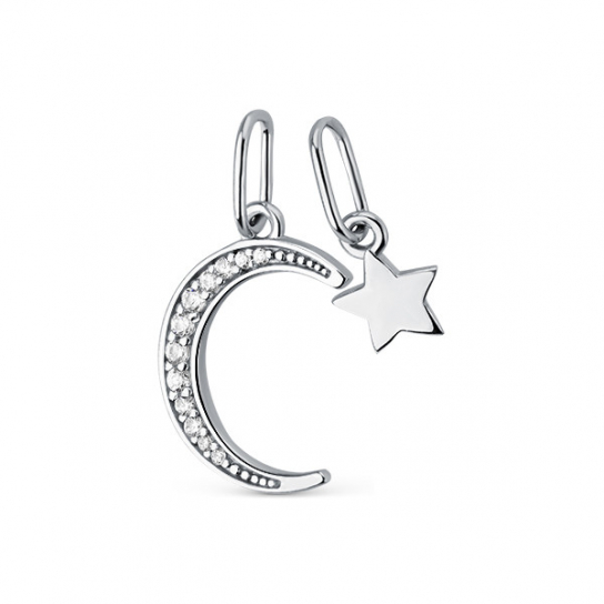 Серебряная подвеска 925, женская, с фианитом