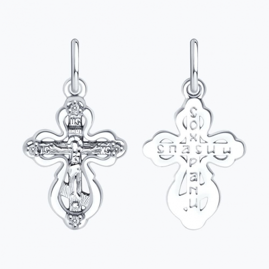 Серебряный крестик 925 нательный, на шею