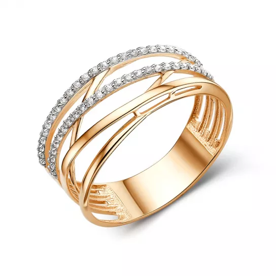 Кольцо с фианитом из золота