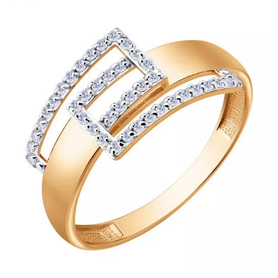 Кольцо с фианитом из золота