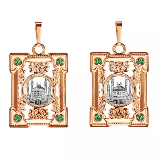 Подвеска с фианитом из золота