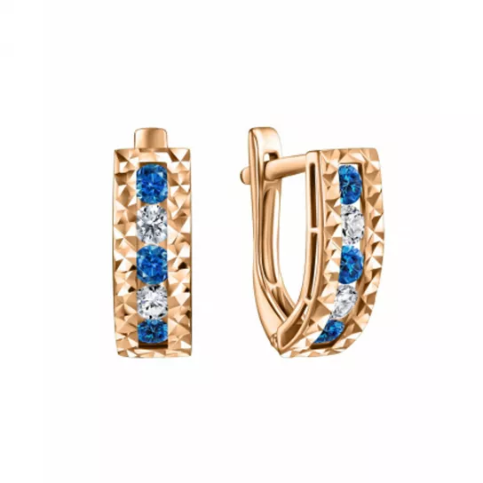 Серьги детские с фианитом из золота