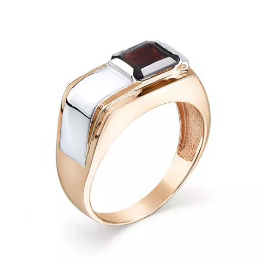 Кольцо-печатка с раухтопазом из золота