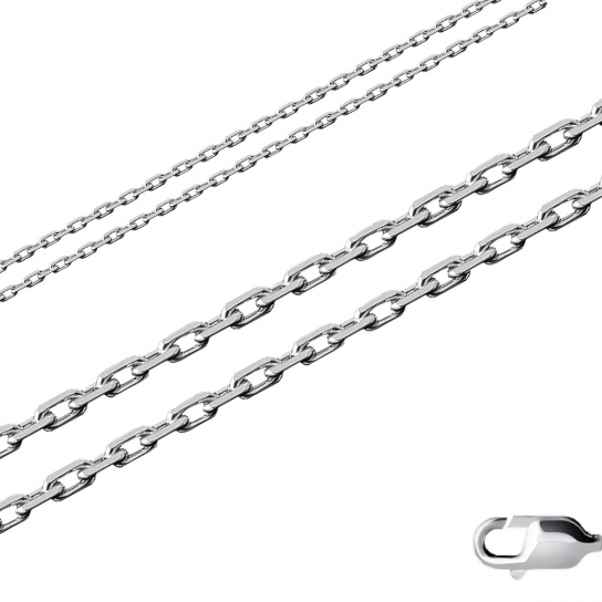 Серебряная цепочка 925 на шею, плетение якорное, длина 50 см