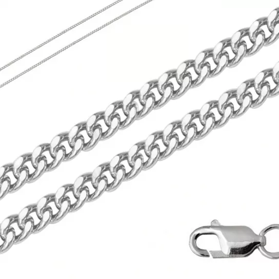 Серебряная цепочка 925 на шею, плетение панцирное, длина 55 см