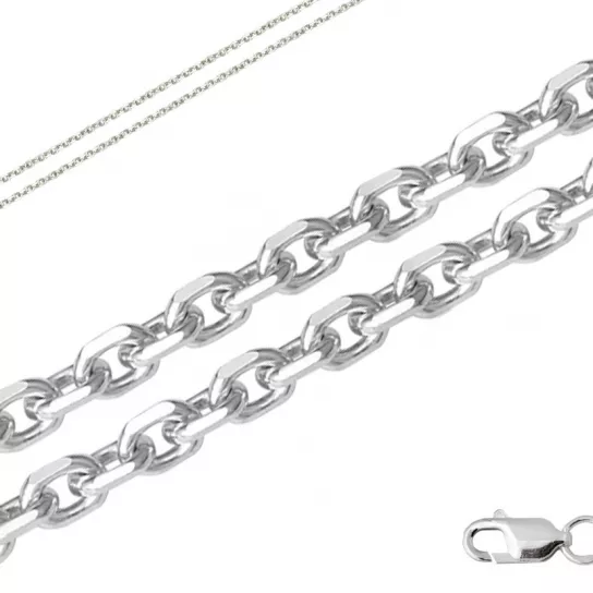 Серебряная цепочка 925 на шею, плетение якорное, длина 60 см