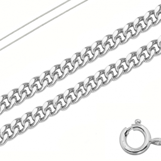 Серебряная цепочка 925 на шею, плетение панцирное, длина 50 см