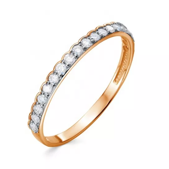 Золотое кольцо 585, женское, с бриллиантом, размер 17