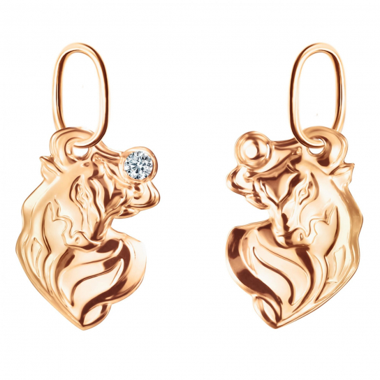 Золотая подвеска 585, с фианитом