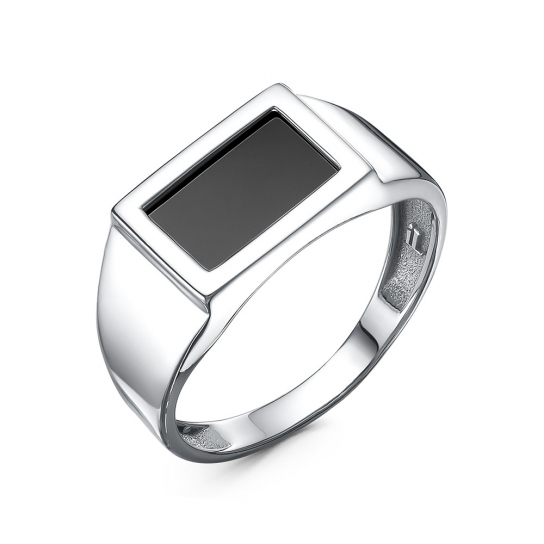 Кольцо-печатка с фианитом из серебра