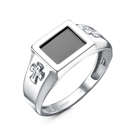 Кольцо-печатка с фианитом из серебра