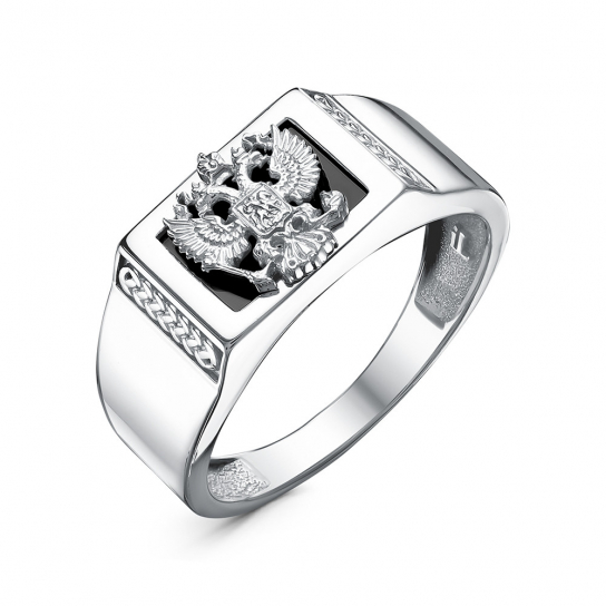 Кольцо-печатка с фианитом из серебра