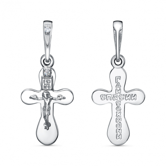 Серебряный крестик 925 нательный, на шею