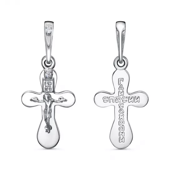 Серебряный крестик 925 нательный, на шею