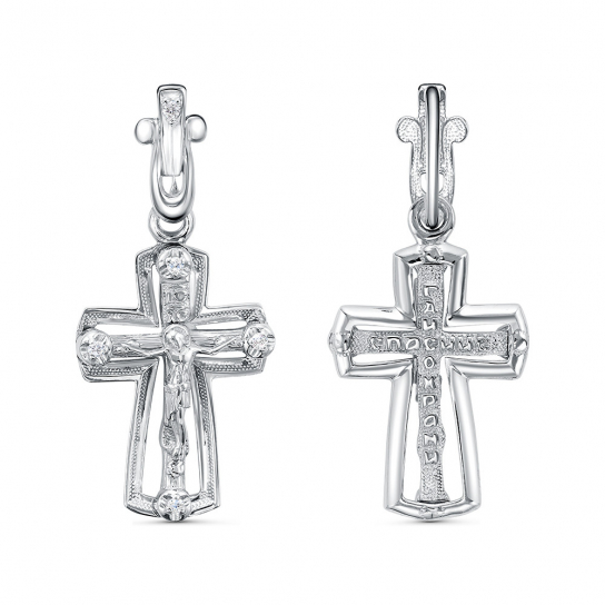 Серебряный крестик 925 нательный, на шею