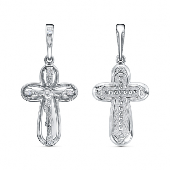 Серебряный крестик 925 нательный, на шею