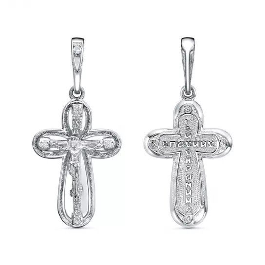 Серебряный крестик 925 нательный, на шею