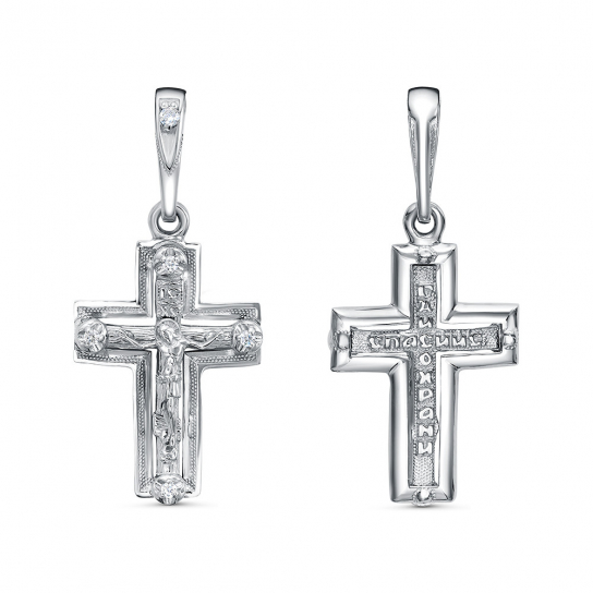 Серебряный крестик 925 нательный, на шею