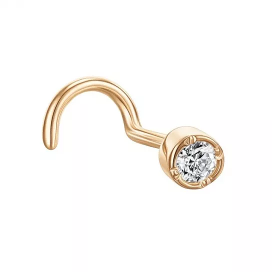 Пирсинг с фианитом из золота