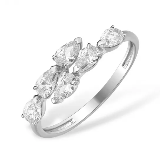 Серебряное кольцо 925, женское, с фианитом, размер 18.5