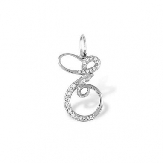 Серебряная подвеска 925, женская, с фианитом