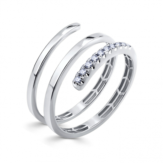 Золотое кольцо 585, женское, с бриллиантом, размер 17.5