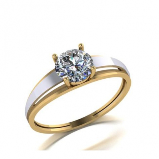 Золотое кольцо 585, женское, с фианитом, размер 16