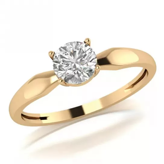 Золотое кольцо 585, женское, с фианитом, размер 16