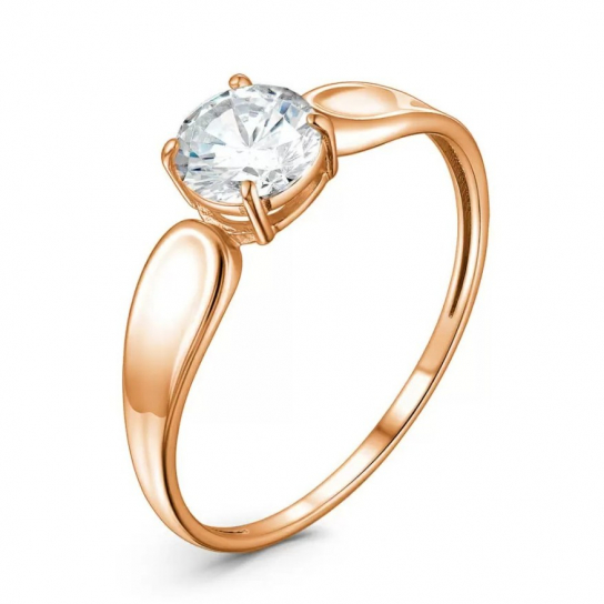 Золотое кольцо 585, женское, с фианитом, размер 19