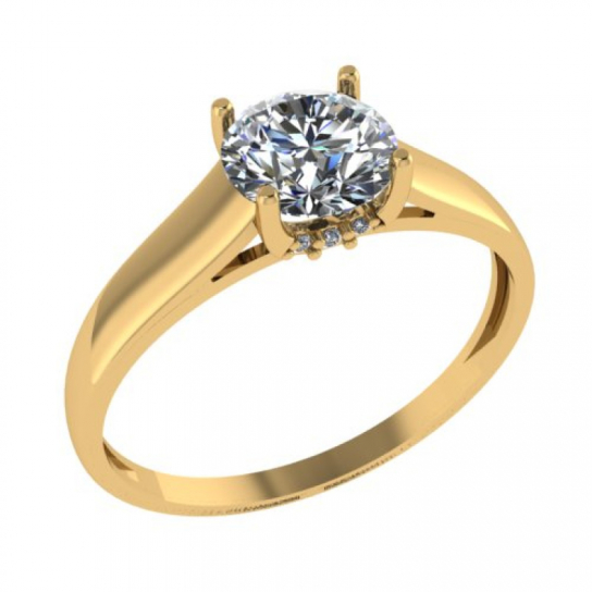 Золотое кольцо 585, женское, с фианитом, размер 18