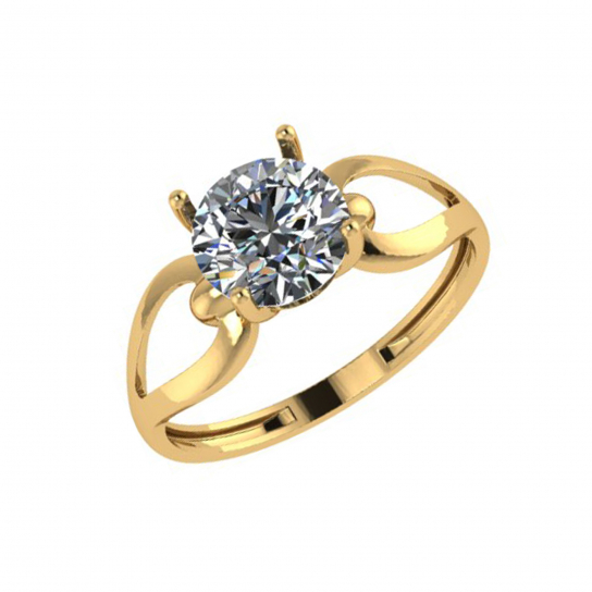 Золотое кольцо 585, женское, с фианитом, размер 17.5