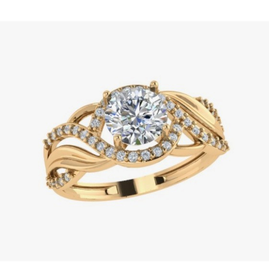 Золотое кольцо 585, женское, с фианитом, размер 17