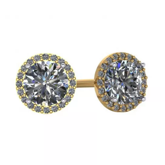 Пусеты с фианитом из золота