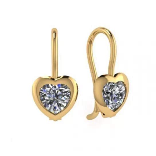 Серьги детские с фианитом из золота