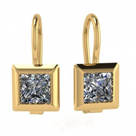 Серьги детские с фианитом из золота