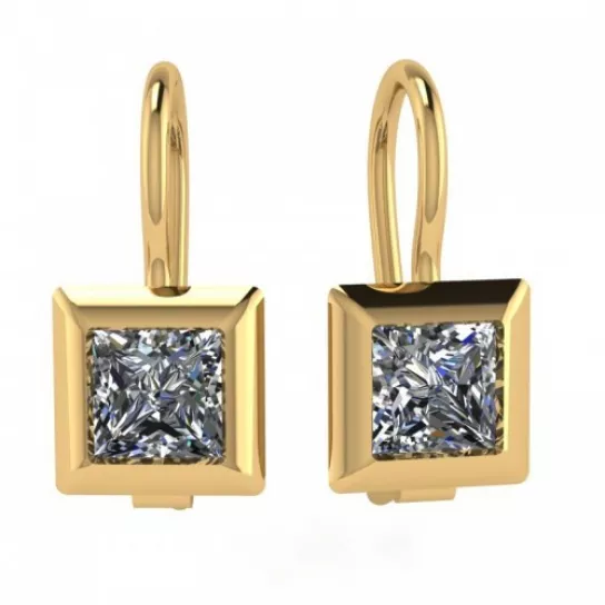 Серьги детские с фианитом из золота