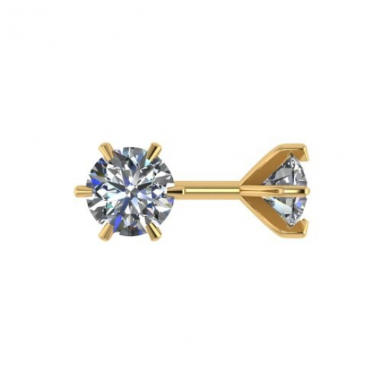 Пусеты с фианитом из золота